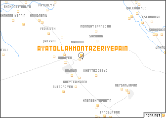 map of Āyatollāh Montaz̧erī-ye Pā\