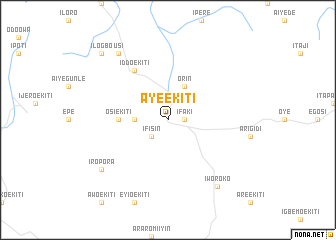 map of Aye Ekiti