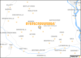 map of Ayers Crossroads