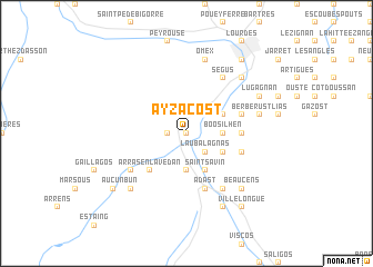 map of Ayzac-Ost