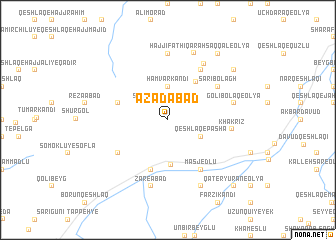 map of Azādābād