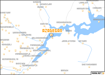 map of Āzādegān