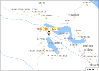 map of Āzādegān