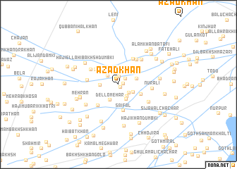 map of Āzād Khān