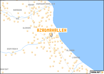 map of Āzād Maḩalleh