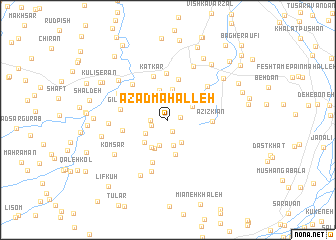 map of Āzād Maḩalleh