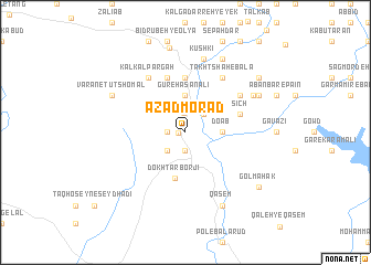 map of Āzād Morad