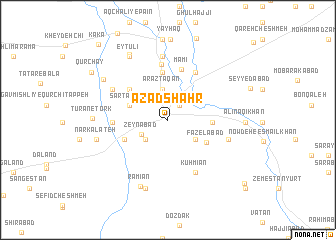 map of Āzād Shahr