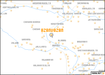 map of Āzān Vāzān