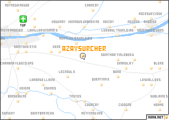 map of Azay-sur-Cher