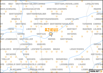 map of Azieux