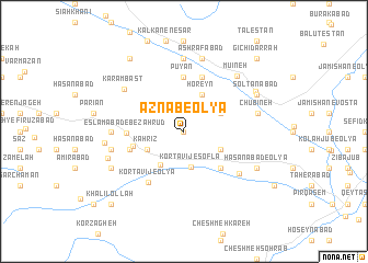 map of Aznāb-e ‘Olyā