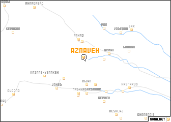 map of Aznāveh