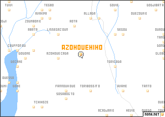 map of Azohoué-Hiho