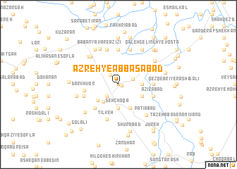 map of Azreh-ye ‘Abbāsābād