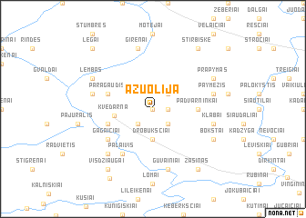 map of Ažuolija
