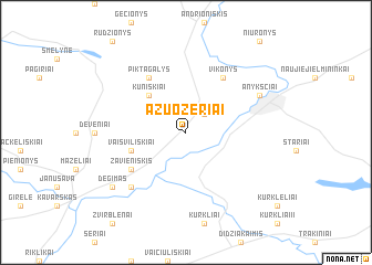 map of Ažuožeriai