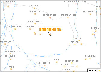 map of Bābā Aḩmad