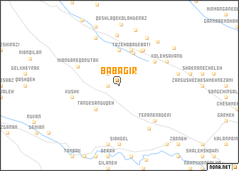 map of Bābāgīr