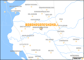 map of Bābā Ḩasan-e Shomālī