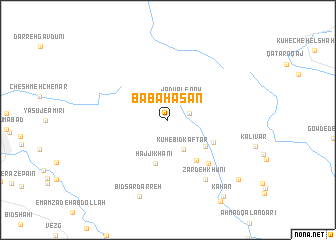 map of Bābā Ḩasan