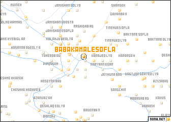 map of Bābā Kamāl-e Soflá