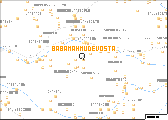 map of Bābā Maḩmūd-e Vosţá