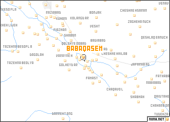 map of Bābā Qāsem