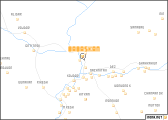 map of Bābaskān