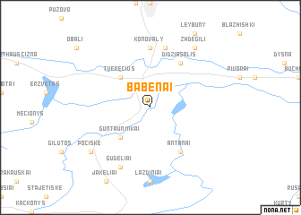 map of Babėnai