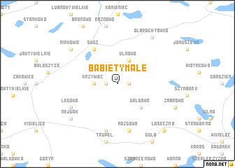 map of Babięty Małe