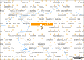 map of Babiny Přední