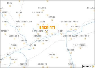 map of Băcăinţi