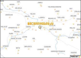 map of Bača pri Modreju