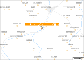 map of Bachkovski Manastir