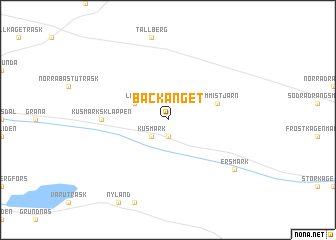 map of Bäckänget