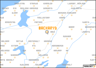 map of Bäckaryd