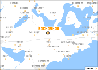 map of Bäckaskog