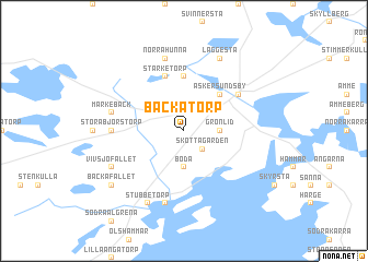 map of Bäckatorp