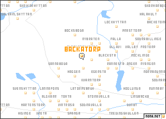 map of Bäckatorp