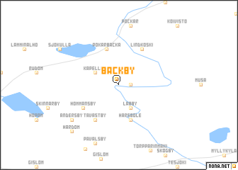 map of Bäckby