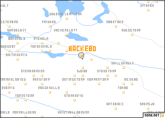 map of Bäckebo