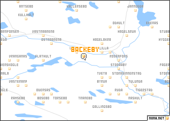 map of Bäckeby