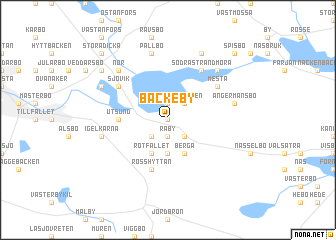 map of Bäckeby