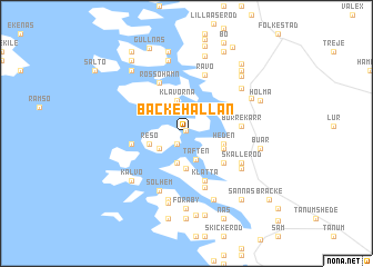 map of Backehällan