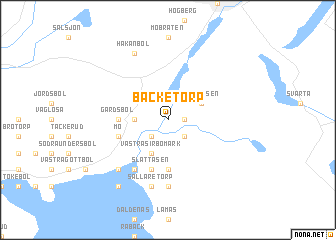 map of Bäcketorp