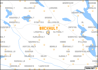 map of Bäckhult