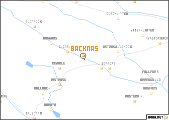 map of Bäcknäs