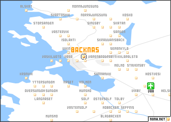 map of Bäcknäs