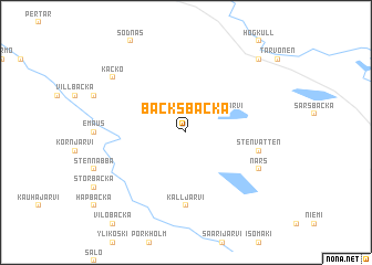 map of Bäcksbacka